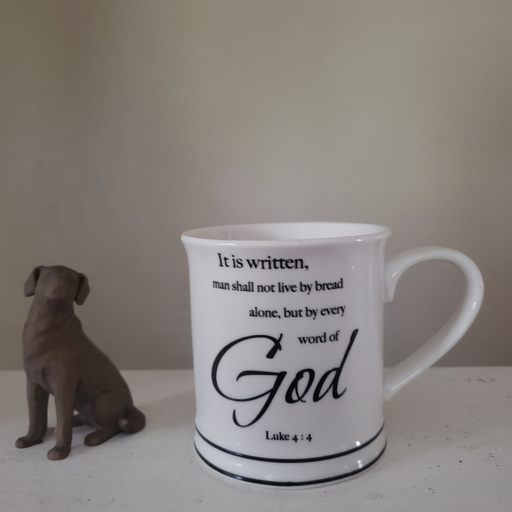 Ceramic Christian Mug - Luke 4:4